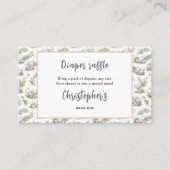 Boy’s Elephant Watercolor Baby Shower –Blue Safari エンクロージャーカード (正面)