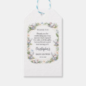 Boy’s Elephant Watercolor Baby Shower –Blue Safari ギフトタグ (正面)