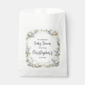 Boy’s Elephant Watercolor Baby Shower –Blue Safari フェイバーバッグ (正面)