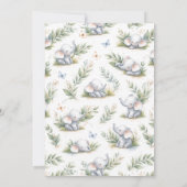 Boy’s Elephant Watercolor Baby Shower –Blue Safari 招待状 (裏面)