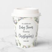 Boy’s Elephant Watercolor Baby Shower –Blue Safari 紙コップ (裏面)