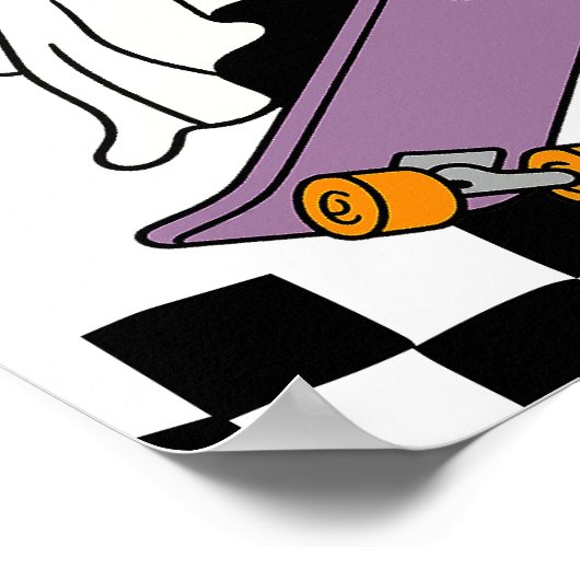 Boy’s Spooky Halloween Birthday Welcome Sign ポスター (角)