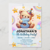 Boy’s Teddy Bear Birthday 5th Party  招待状 (正面)
