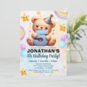 Boy’s Teddy Bear Birthday 5th Party  招待状 (スタンド正面)