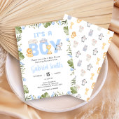 Boy Safari Animal Baby Shower  招待状