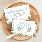 Boy Safari Animal Baby Shower Books for Baby エンクロージャーカード