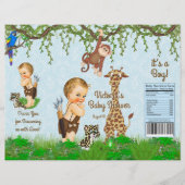 Boy Safari Animals Baby Shower Chip Bag Wrapper チラシ (正面)