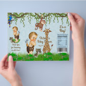Boy Safari Animals Baby Shower Chip Bag Wrapper チラシ (手)
