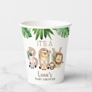 Boy Safari Baby Shower紙カップ 紙コップ