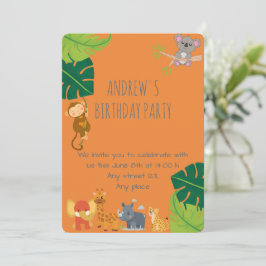 Boy Safari Birthday Invitation 招待状