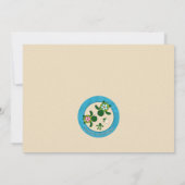 BOY SEA TURTLE赤ちゃんシャワーファミリーブルー本生284 招待状 (裏面)