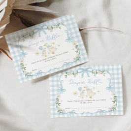 Boy Silly Goose Coquette Blue Bow Diaper Raffle エンクロージャーカード