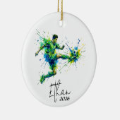 boy Soccer ornament, soccer ornament, soccer lover セラミックオーナメント (右)