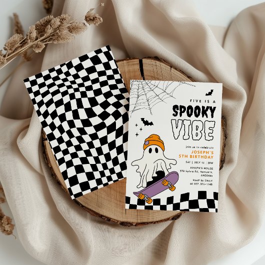 Boy Spooky Halloween Birthday Invitation 招待状