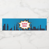 Boy Superhero, Brown - Water Drink Cupラベル ペットボトルラベル (シングルラベル)