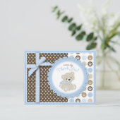 Boy Teddy Bearありがとうポストカード ポストカード (スタンド正面)