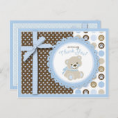 Boy Teddy Bearありがとうポストカード ポストカード (正面/裏面)