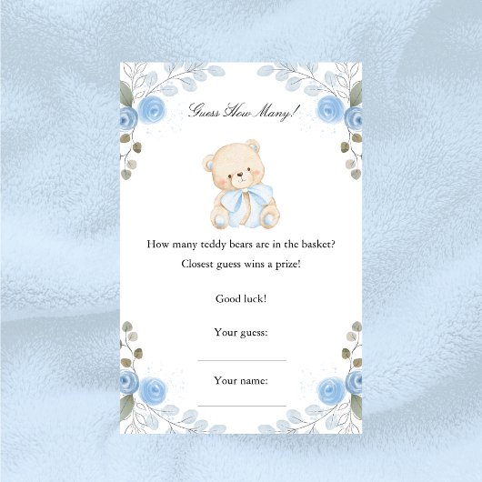 Boy Teddy Bearは赤ちゃんシャワーのゲームの数を推測