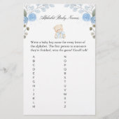 Boy Teddy Bear Baby Names Baby Shower Game (正面)