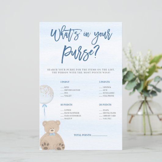 Boy Teddy Bear Blue Balloon財布の中身 (スタンド正面)