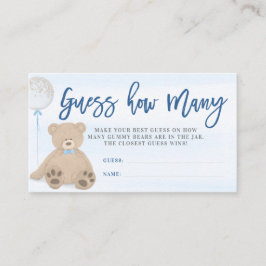 Boy Teddy Bear Blue Balloon Guess What Many エンクロージャーカード