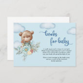 Boy Teddy bear hot air balloon bookリクエスト エンクロージャーカード (正面/裏面)