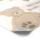 Boy Teddy Bear Tan Balloon Welcome Sign Poster ポスター (角)