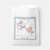 Boy Teddy Bear “We Can Bearly Wait” ベビーシャワー フェイバーバッグ (正面)