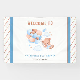 Boy Teddy Bear “We Can Bearly Wait” ベビーシャワー 横断幕