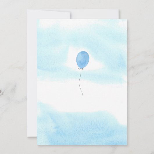 Boy Teddy Bear We Can Bearly Wait Baby Shower 招待状 (裏面)