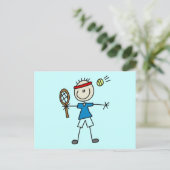 Boy Tennis Player Tシャツとギフト ポストカード (スタンド正面)