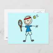 Boy Tennis Player Tシャツとギフト ポストカード (正面/裏面)