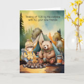 Boy Thinking of You Away at Summer Camp for Kids カード (黄色い花)