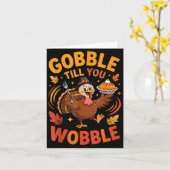 Boy Toddler Gobble Till You Wobble Turkey Funny Th カード (黄色い花)