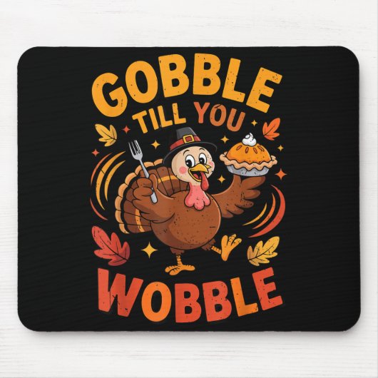 Boy Toddler Gobble Till You Wobble Turkey Funny Th マウスパッド (正面)