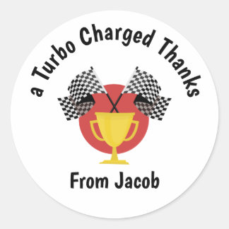 Boy Toy Car Birthday Party Favor  ラウンドシール