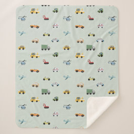 Boy truck, vehicle pattern シェルパブランケット