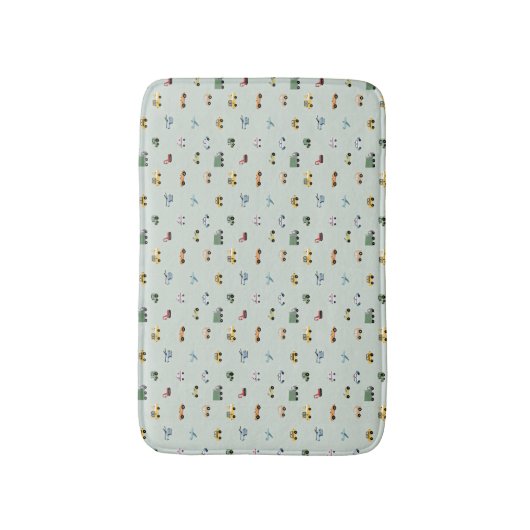 Boy truck, vehicle pattern バスマット (正面縦)