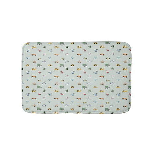 Boy truck, vehicle pattern バスマット (正面)