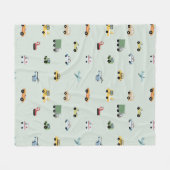Boy truck, vehicle pattern フリースブランケット (正面(横))
