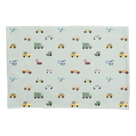 Boy truck, vehicle pattern 枕カバー (正面)