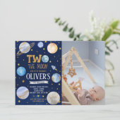 Boy Two The Moon誕生日写真 招待状 (スタンド正面)