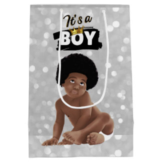 Boy Urban 90のヒップホップ・アフロー男の赤ちゃん ミディアムペーパーバッグ