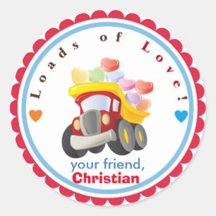 Boy Valentine's Dayスタンプ – Children Valentine ラウンドシール