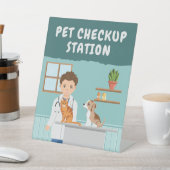 Boy Vet Pet Checkup Station Kids' Pretend Play 台座サイン (インサイチュ)