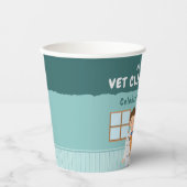 Boy Veterinarian Cartoon Pet Clinic Kids' Birthday 紙コップ (正面)