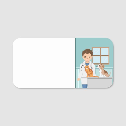 Boy Veterinarian For Kids' Pretend Play Activity 名札 (正面)