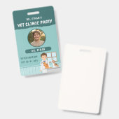 Boy Veterinarian ID Kids' Pretend Play Birthday バッジ (正面＆裏面)