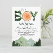 Boy Water Color Woodland Baby Shower 招待状 (スタンド正面)