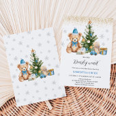 Boy We Can Bearly Wait クリスマス・ベビーシャワー 招待状